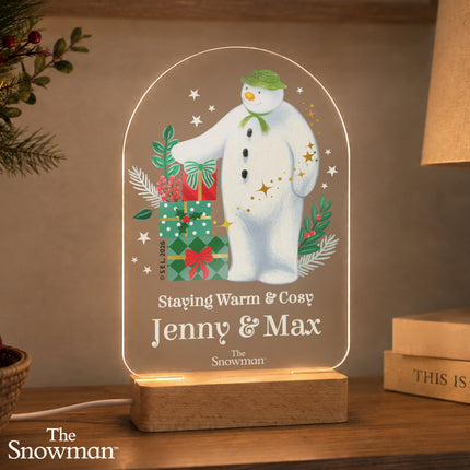 The Snowman Christmas Wishes Personalised LED Nightlight