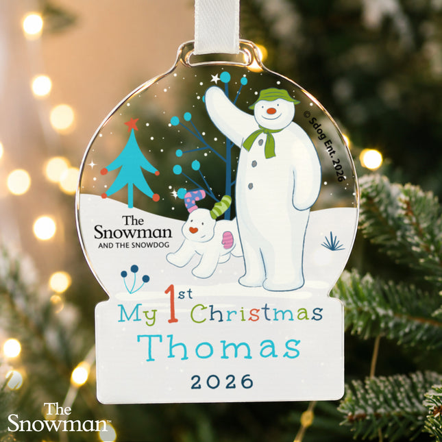 The Snowman My 1st Christmas Acrylic Decoration - Personalised