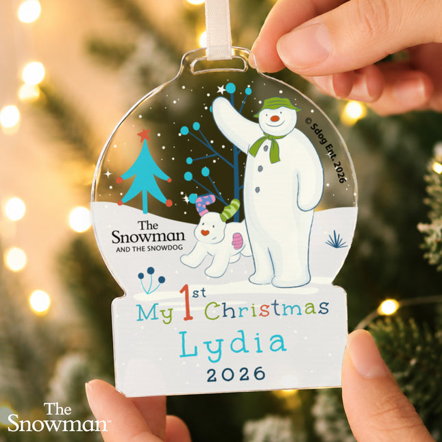 The Snowman My 1st Christmas Acrylic Decoration - Personalised