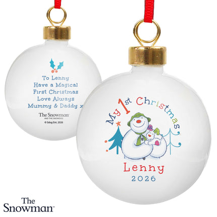 The Snowman My 1st Christmas Personalised Bauble