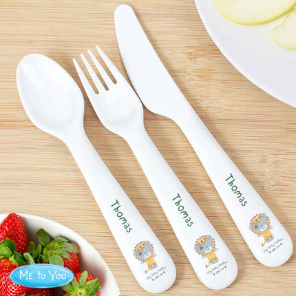 Tiny Tatty Teddy - Jungle Animal 3 Piece Cutlery Set - Personalised