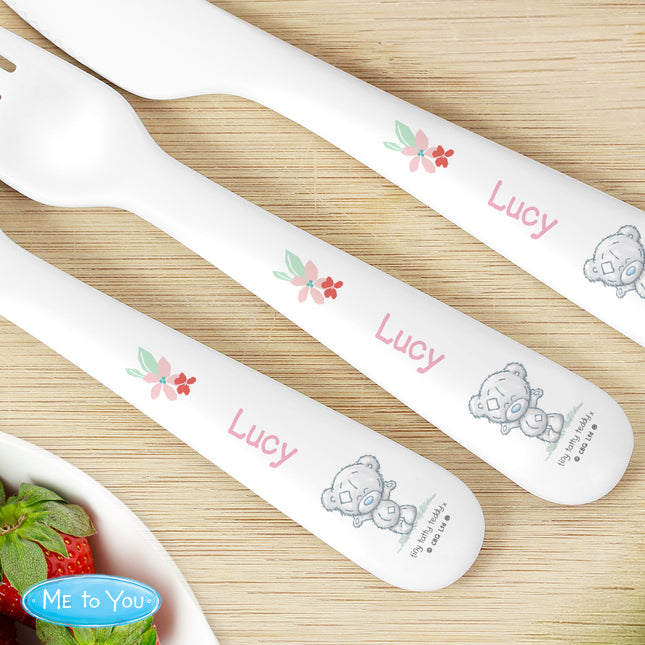 Tiny Tatty Teddy - Woodland Animal - 3 Piece Cutlery Set - Personalised