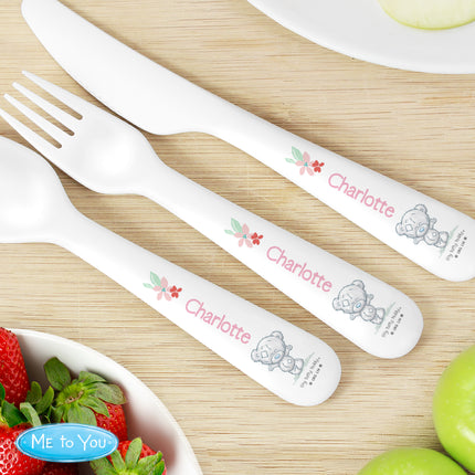 Tiny Tatty Teddy - Woodland Animal - 3 Piece Cutlery Set - Personalised