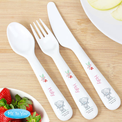 Tiny Tatty Teddy - Woodland Animal - 3 Piece Cutlery Set - Personalised