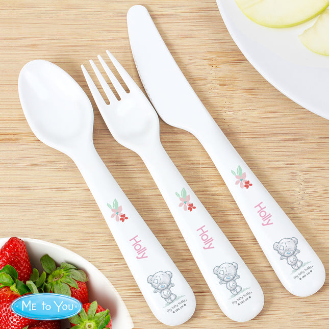 Tiny Tatty Teddy - Woodland Animal - 3 Piece Cutlery Set - Personalised