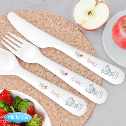 Tiny Tatty Teddy - Woodland Animal - 3 Piece Cutlery Set - Personalised