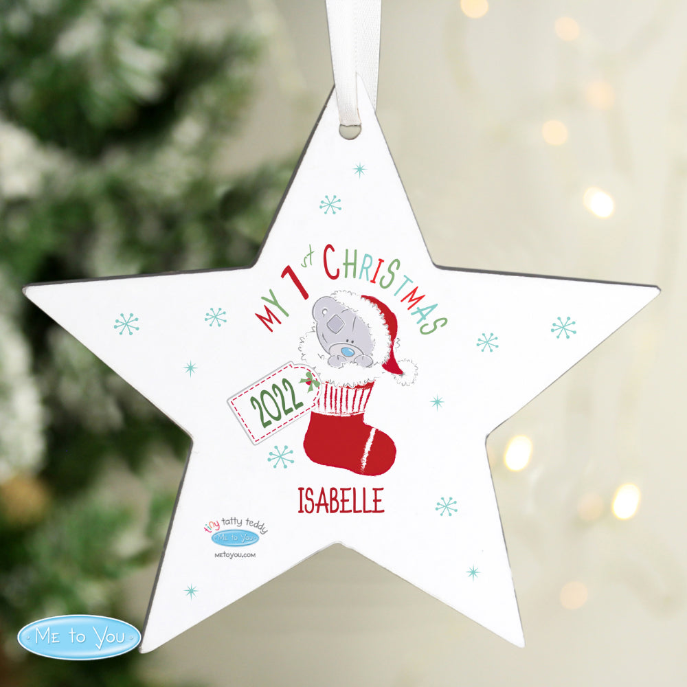 Personalised Tiny Tatty My 1st Christmas Star Decoration
