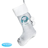 Personalised Winter Explorer Tiny Tatty Teddy Silver Grey Stocking