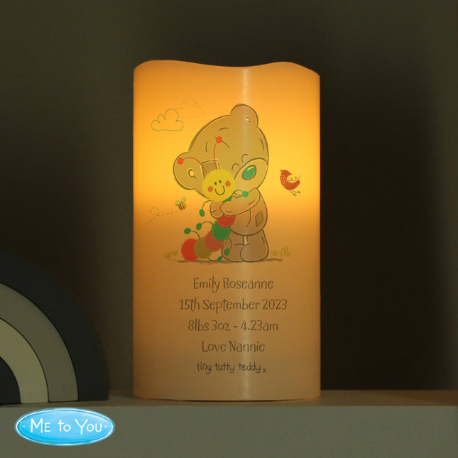 Tiny Tatty Teddy - Cuddle Bug Nightlight Candle - Personalised