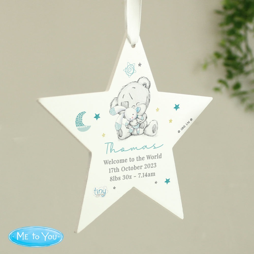 Tiny Tatty - Dream Big Little One Blue Star Wooden Decoration