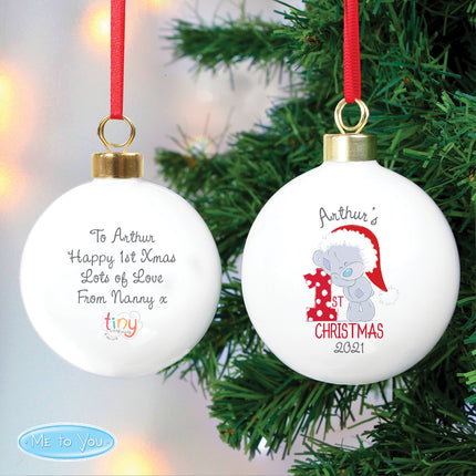 Tiny Tatty Teddy - My 1st Christmas Bauble - Personalised