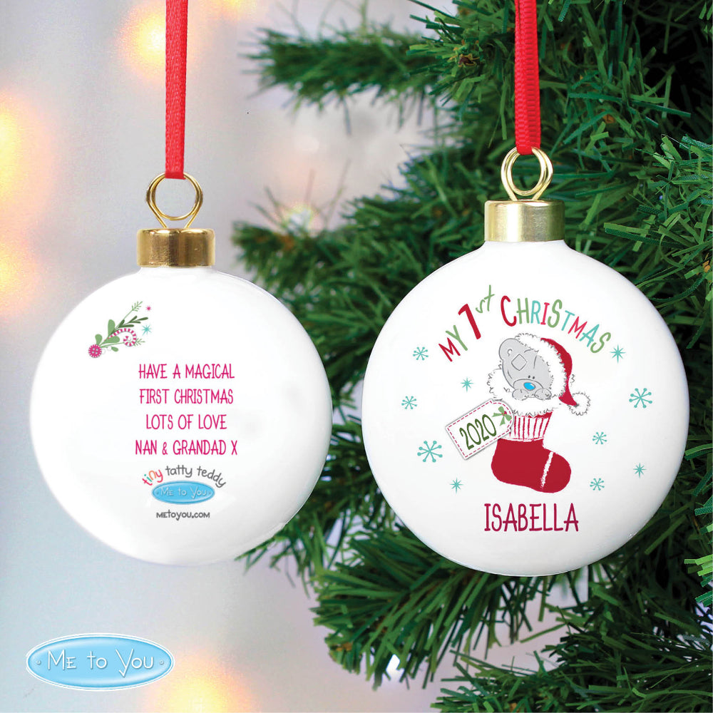 Personalised Tiny Tatty My 1st Christmas Bauble