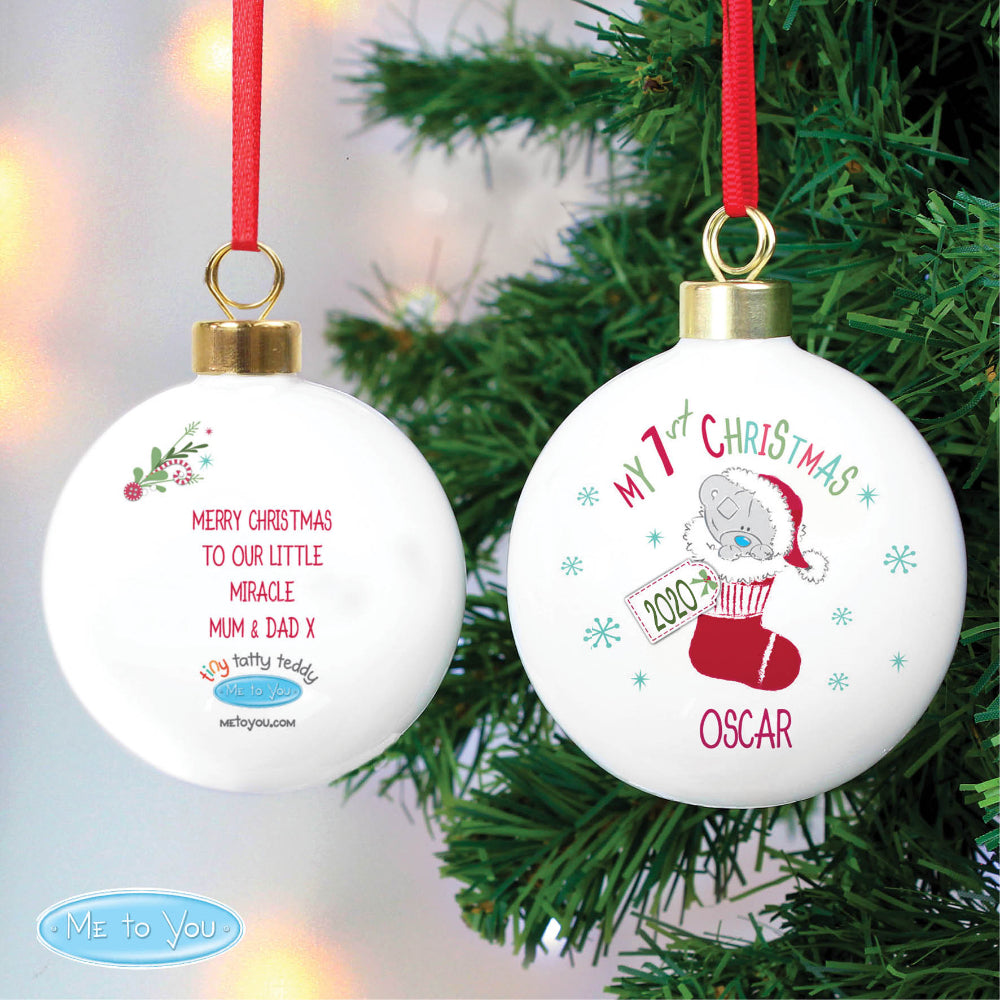 Personalised Tiny Tatty My 1st Christmas Bauble