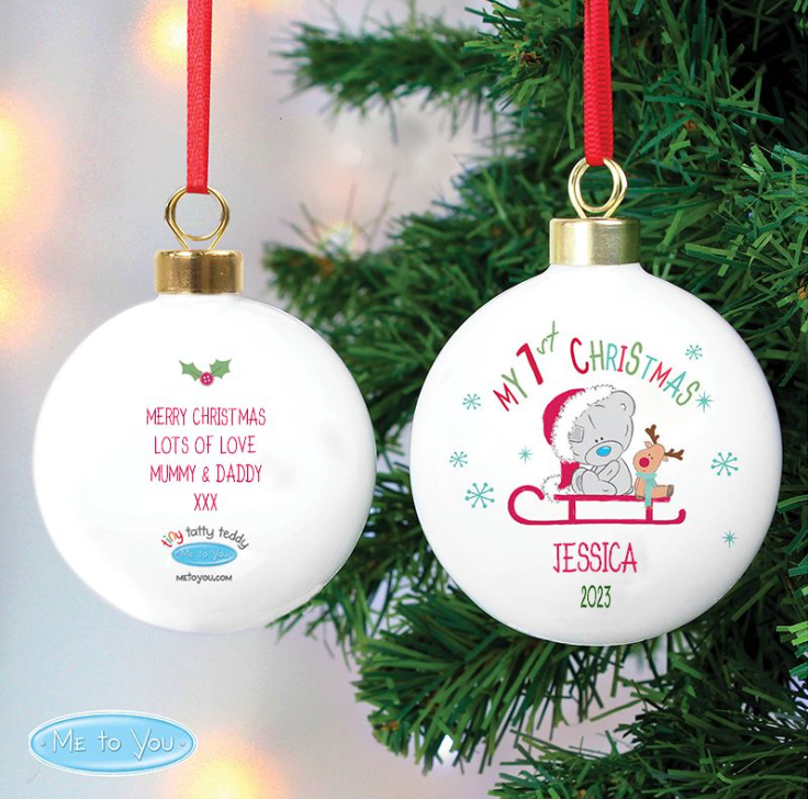 Tiny Tatty - Personalised My 1st Christmas Sleigh Bauble