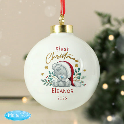 Tiny Tatty Teddy - First Christmas Bauble - Personalised