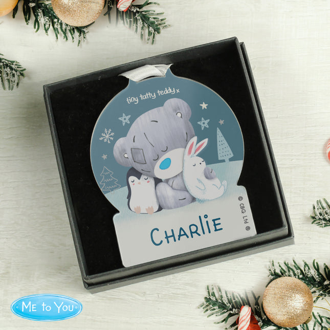 Tiny Tatty Teddy - Winter Explorer Acrylic Snow Globe Decoration - Personalised