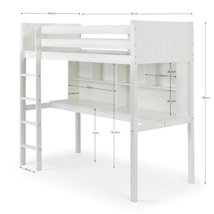 Titan High Sleeper Bed with Desk