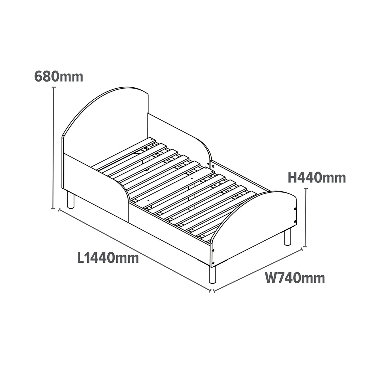 Toddler Bed - Grey