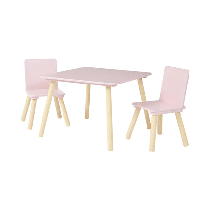 Toddler Bed + Table & Chairs Set - Pink