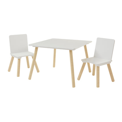 Toddler Bed + Table & Chairs Set - White