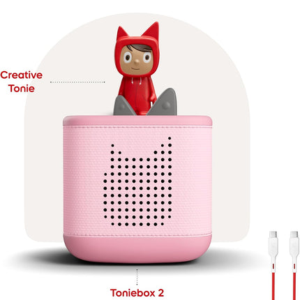 Toniebox 2 Starter Set with Creative Tonie: Rubie - Cloud Pink