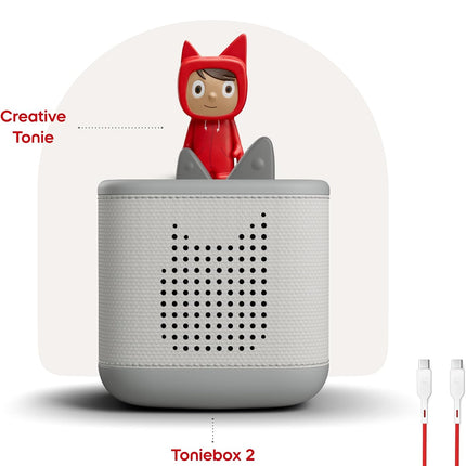 Toniebox 2 Starter Set with Creative Tonie: Rubie - Moon Grey