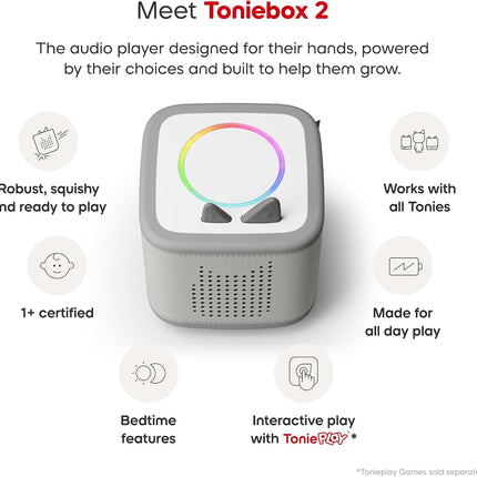 Toniebox 2 Starter Set with Creative Tonie: Rubie - Moon Grey