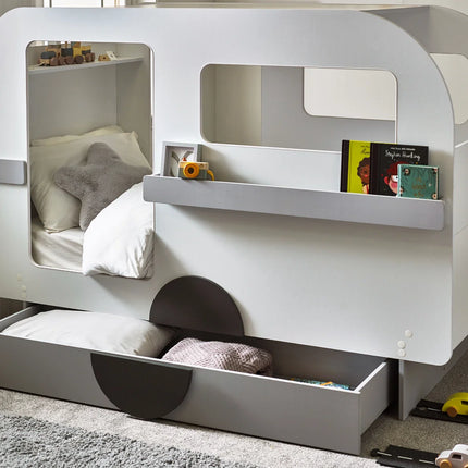 Tourer Caravan Bed - Vapor Grey And White
