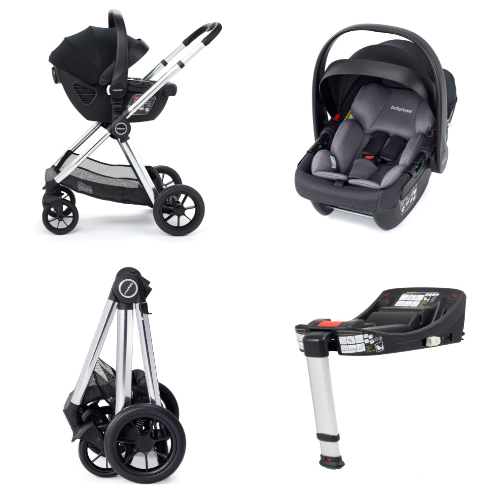 MeMore Travel System with Coco Car Seat & IsoFix Base - Chrome