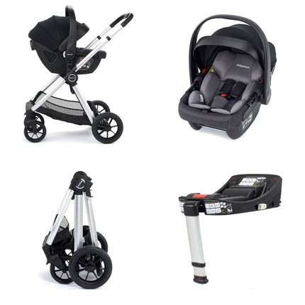 MeMore Travel System with Coco Car Seat & IsoFix Base - Silver