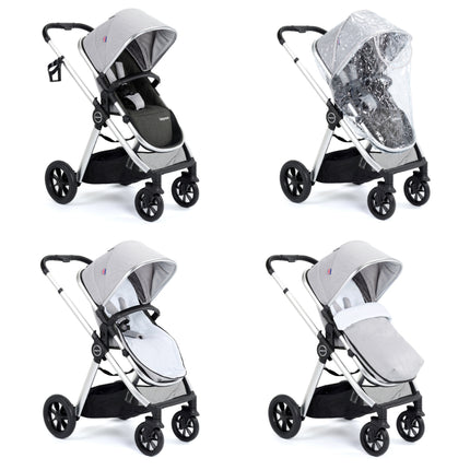MeMore Travel System with Coco Car Seat & IsoFix Base - Silver
