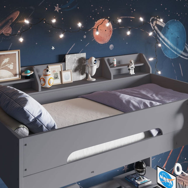 Cosmic L Shaped Triple Bunk Bed - Grey