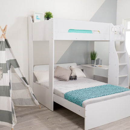 Cosmic L Shaped Triple Bunk Bed - White