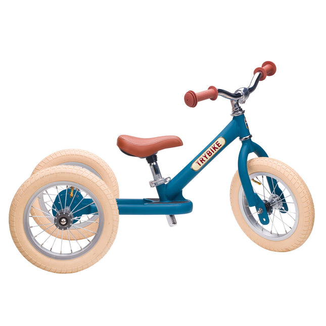 Trybike Steel Balance Trike – Matte | 2-in-1 Trike & Balance Bike - Vintage Blue