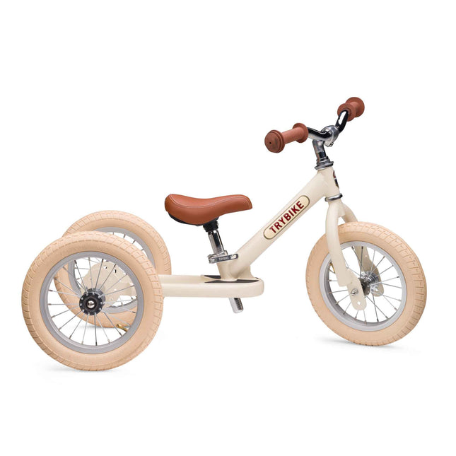 Trybike Steel Balance Trike – Matte | 2-in-1 Trike & Balance Bike - Vintage Cream
