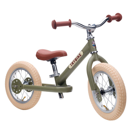 Trybike Steel Balance Trike – Matte | 2-in-1 Trike & Balance Bike - Vintage Green