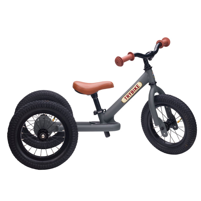 Trybike Steel Balance Trike – Matte | 2-in-1 Trike & Balance Bike - Vintage Grey