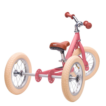 Trybike Steel Balance Trike – Matte | 2-in-1 Trike & Balance Bike - Vintage Pink