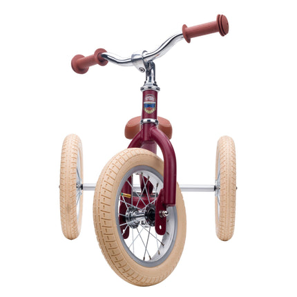 Trybike Steel Balance Trike – Matte | 2-in-1 Trike & Balance Bike - Vintage Red