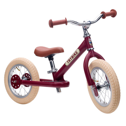 Trybike Steel Balance Trike – Matte | 2-in-1 Trike & Balance Bike - Vintage Red