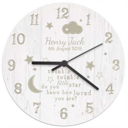 Twinkle Twinkle - Personalised Shabby Chic Wall Clock