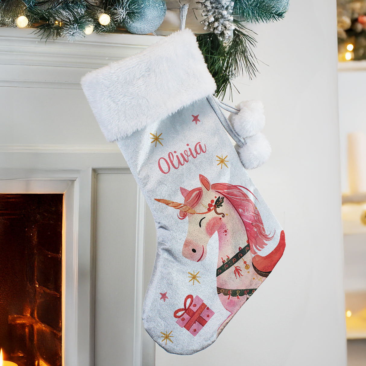 Unicorn Christmas Stocking - Personalised