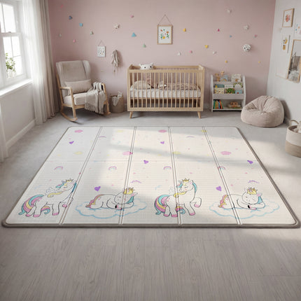 Unicorn and Moon & Stars Reversible Toddler Play Mat