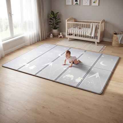 Unicorn and Moon & Stars Reversible Toddler Play Mat