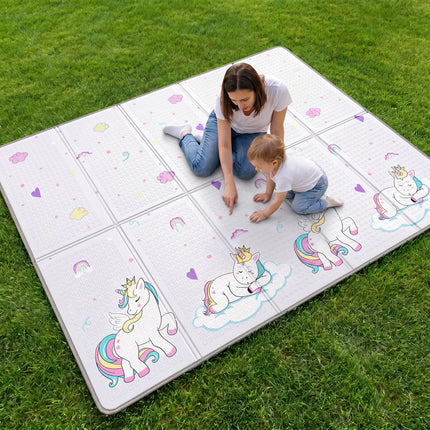 Unicorn and Moon & Stars Reversible Toddler Play Mat