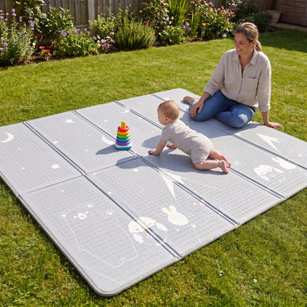 Unicorn and Moon & Stars Reversible Toddler Play Mat
