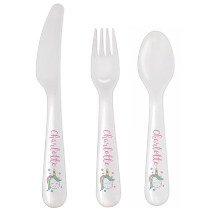 Unicorn - Personalised 3 Piece Cutlery Set