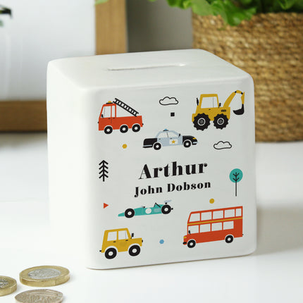 Vehicles Money Box - Personalised