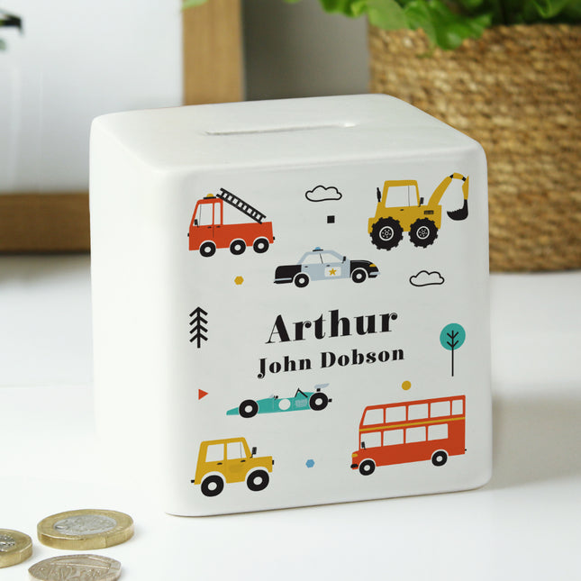 Vehicles Money Box - Personalised