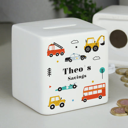 Vehicles Money Box - Personalised